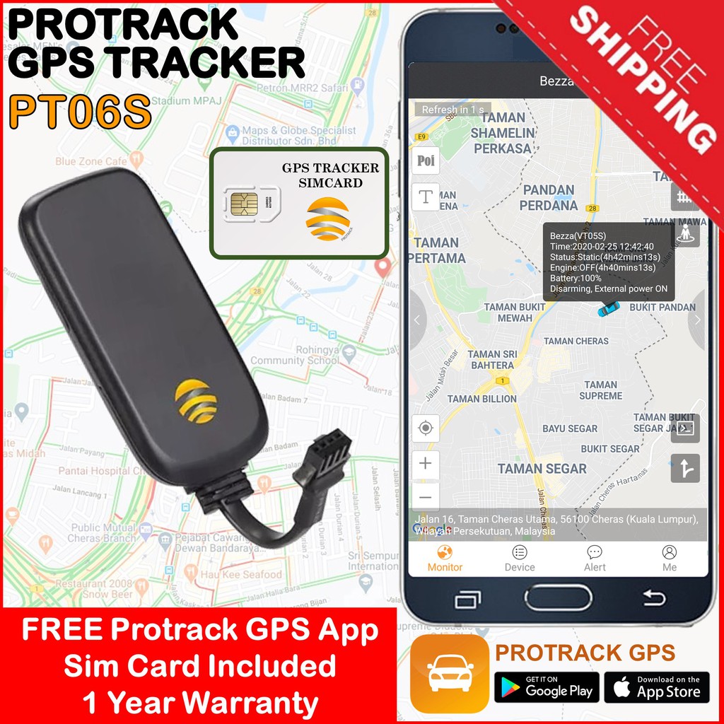 GPS Tracker PT06S Lifetime License Protrack App (tag tkstar concox