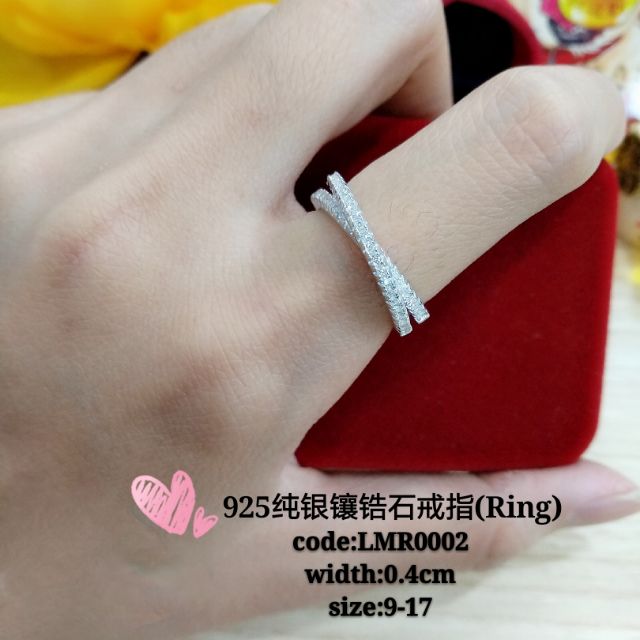 925 Silver stone ring**925纯银镶石女装戒指/cincin perak untuk perempuan