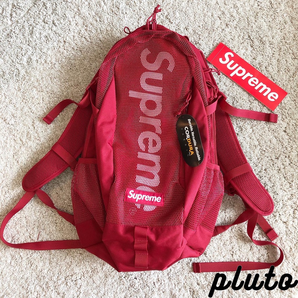 supreme dark red backpack