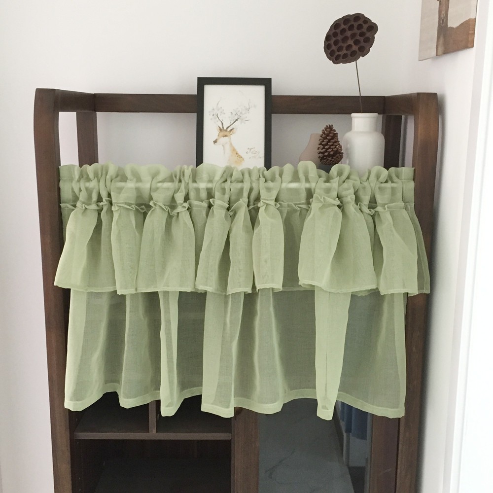 Balcony Short Curtain Door Kitchen Linen Tier Curtains Cafe