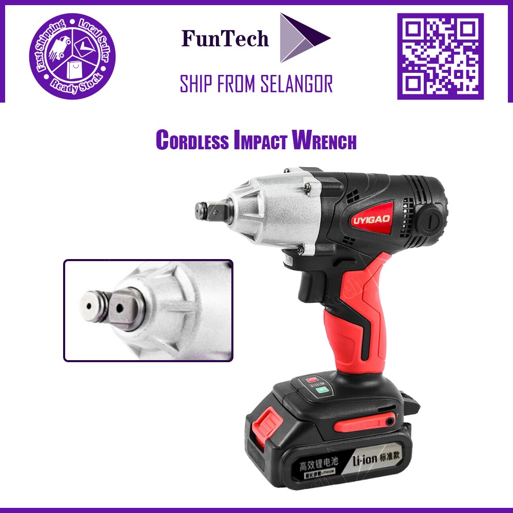 FunTech 18V Cordless Brushless Impact Wrench High Torque Rechargeable
