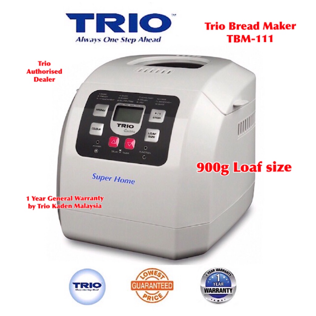 Trio Bread Maker TBM-111 Home made Non-Stick Bread Maker TBM111