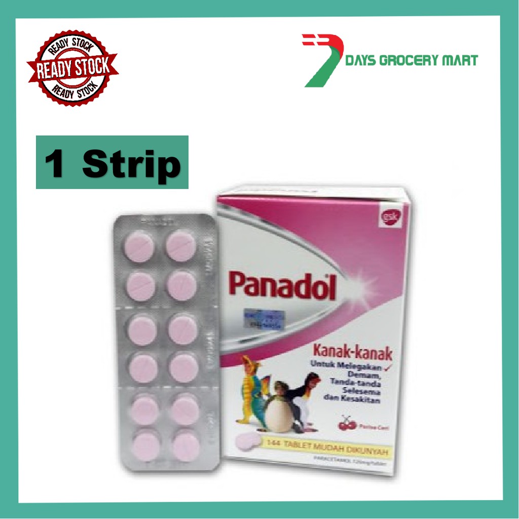 7days Ubat Demam Kunyah Kanak Kanak Panadol 120mg 12biji Panadol Budak Budak 12 Biji Panadol Kanak Kanak 1 Papan Shopee Malaysia