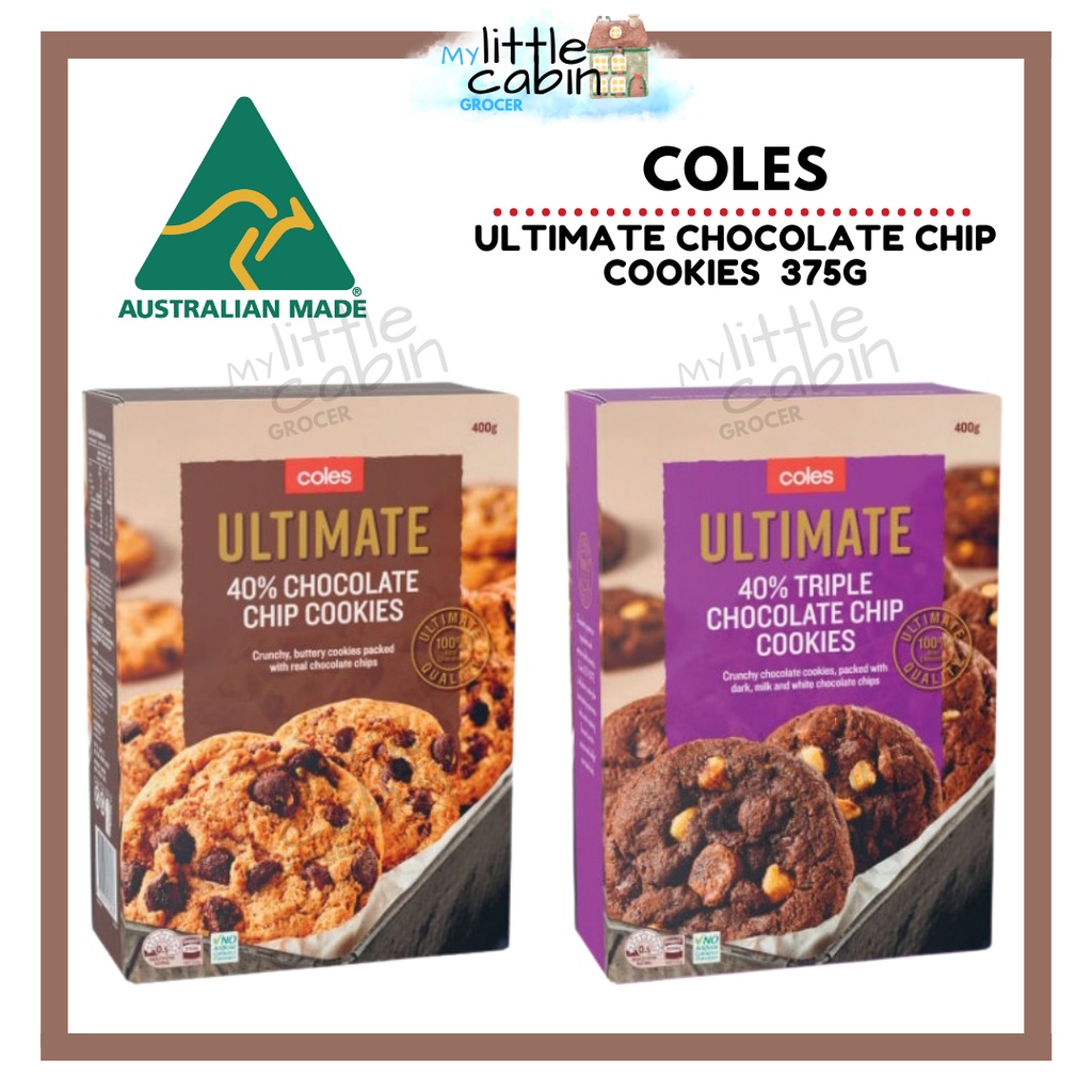 COLES Ultimate (40 Triple Chocolate / 40 Chocolate Chip) Cookies 400g