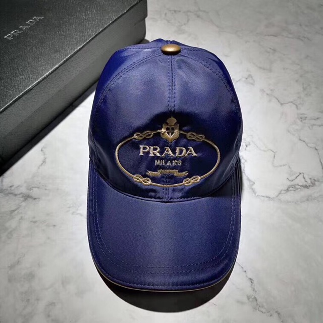 CAP PRADA FABRIC blue/ black | Shopee Malaysia