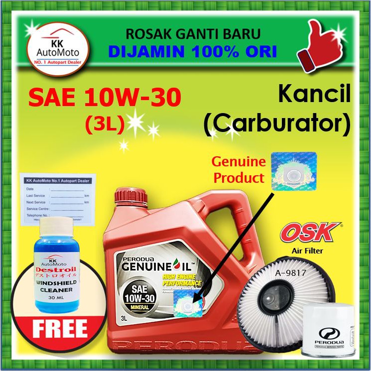 petronas engine oil Kancil (Carburetor) Perodua 10W30 10W30 10W 30