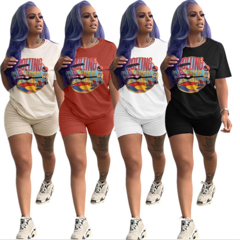 plus size two piece biker short set