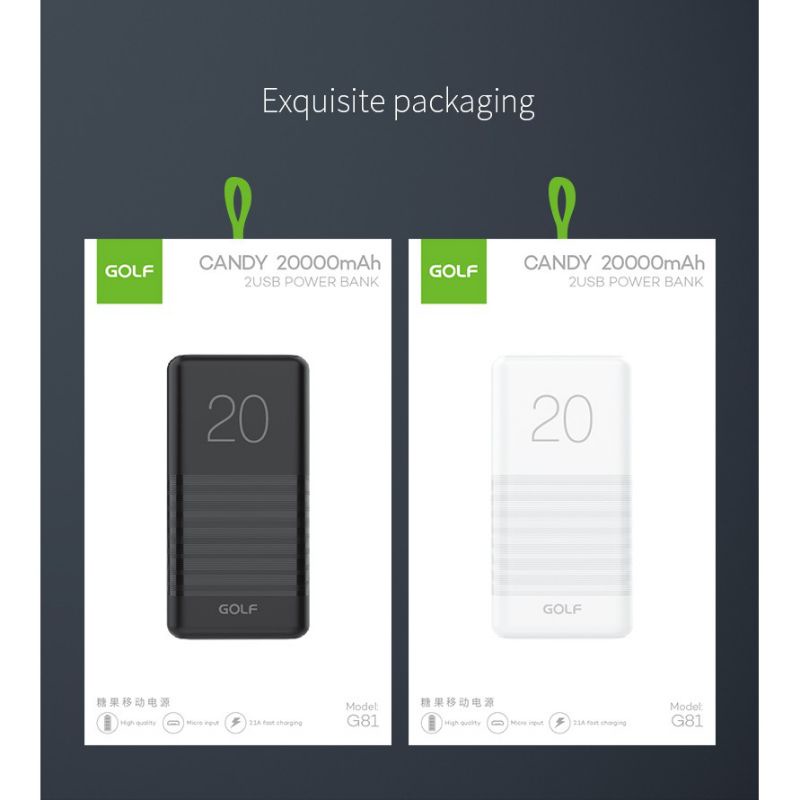 POWERBANK GOLF G81 CANDY (20000mah) Shopee Malaysia