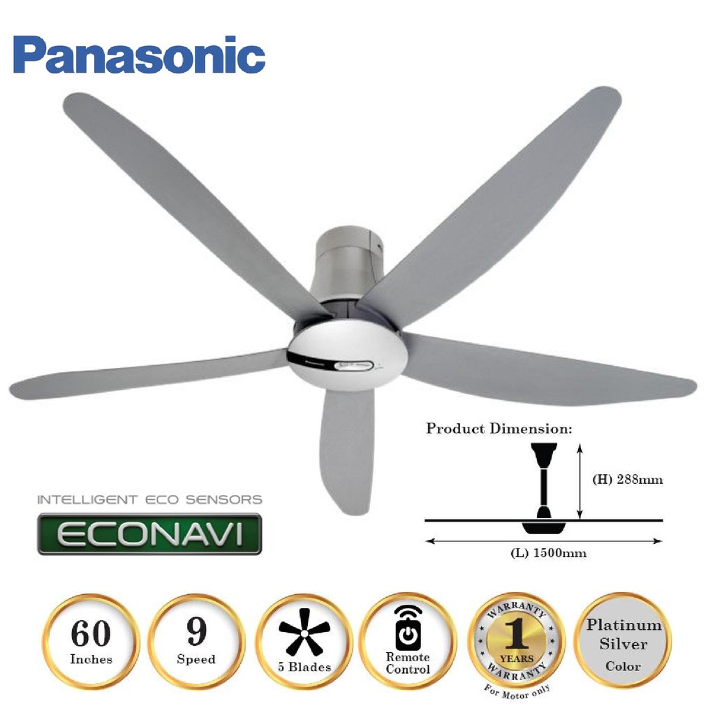 Panasonic Econavi 5 5 Blade Ceiling Fan 60 Inch F M15h5 Shopee Malaysia