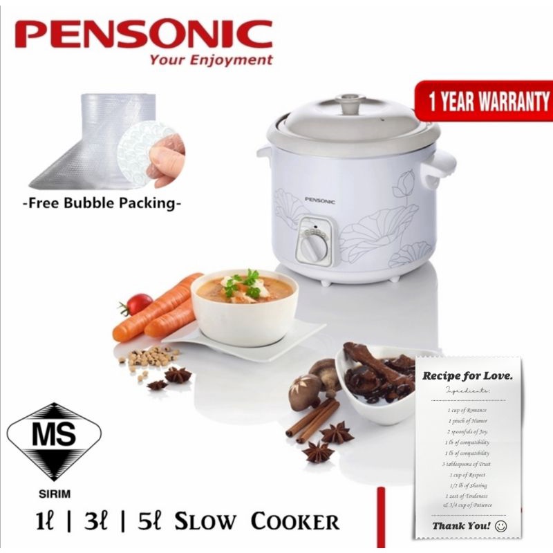 [FREE BUBBLE PACKING ] Pensonic Ceramic Slow Cooker | PSC-101 PSC-301 PSC-501 (Periuk Perlahan 慢炖锅)