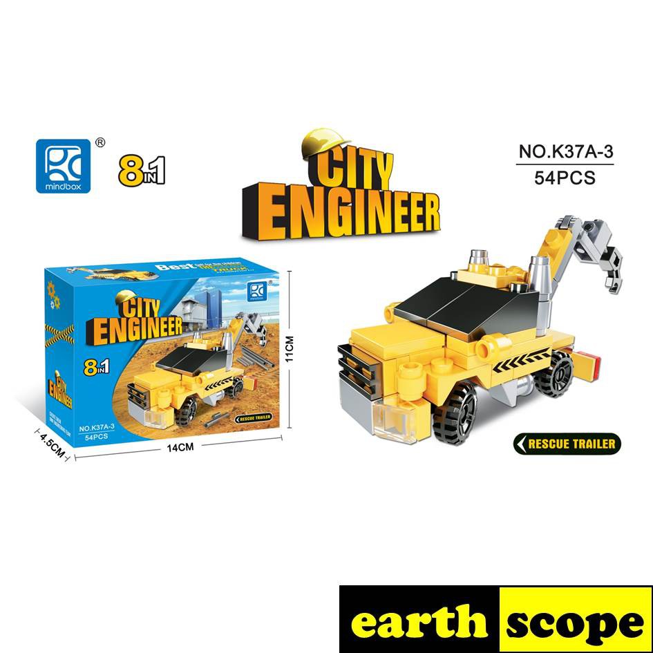 EARTHSCOPE The World Of Blocks - City Engineer - Rescue Trailer - Building Block