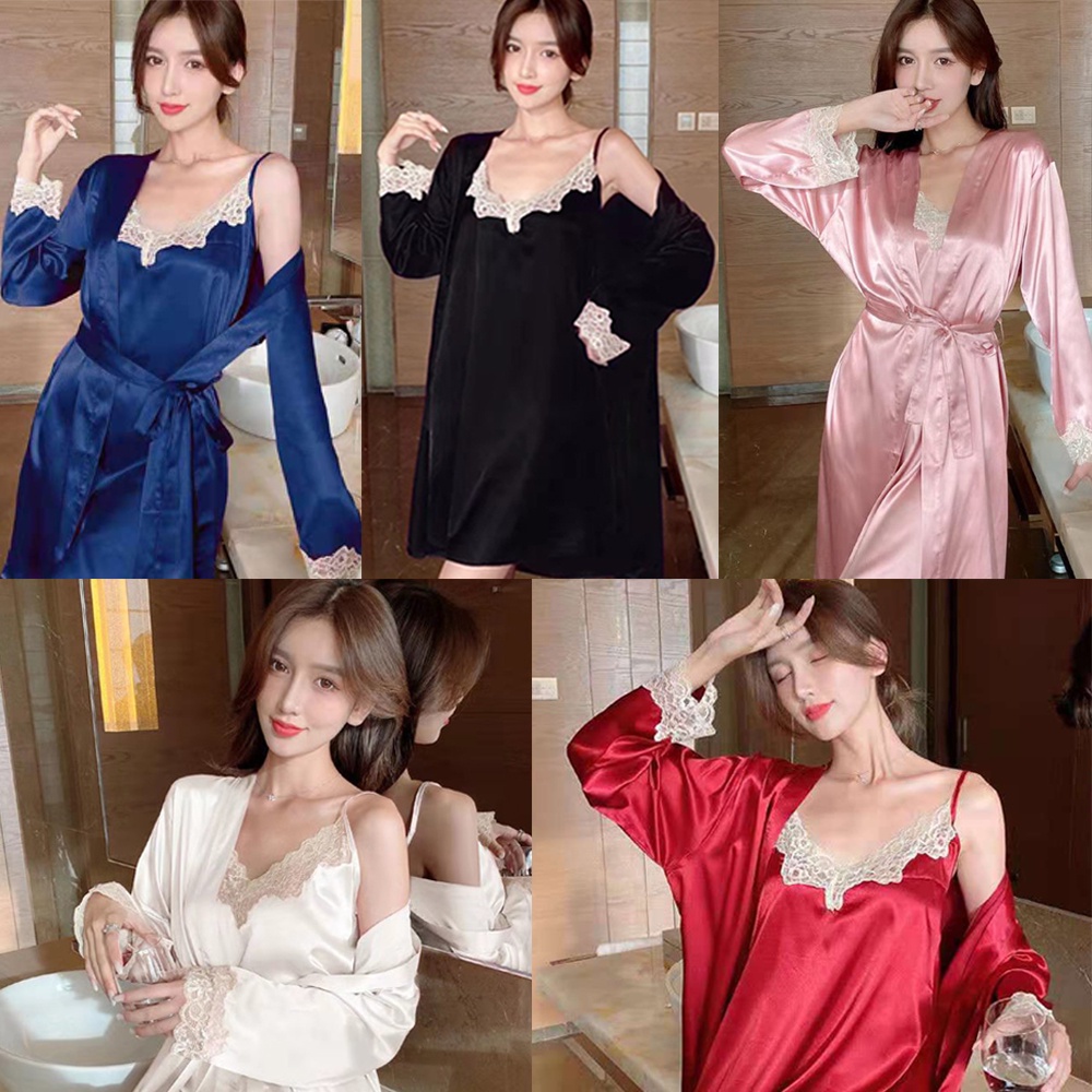 Pyjamas baju tidur maxi skirt women’s pyjamas seluar tidur wanita piyama women set wear  baju tidur 睡衣睡裙裙子 cute pajamas