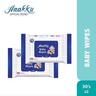 Anakku Baby Wipes Wet Tissue / Tisu Basah Bayi (30's x 2 Packs) [Extra Moist with Aloe Vera & Vitamin E] WT6
