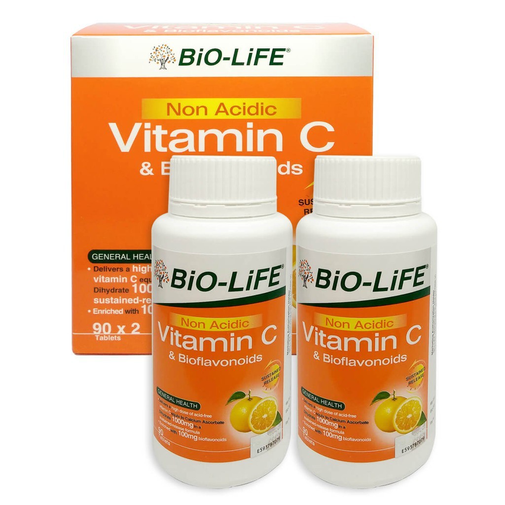 BIOLIFE NONACIDIC VITAMIN C & BIOFLAVONOIDS (2X90'S) Shopee Malaysia
