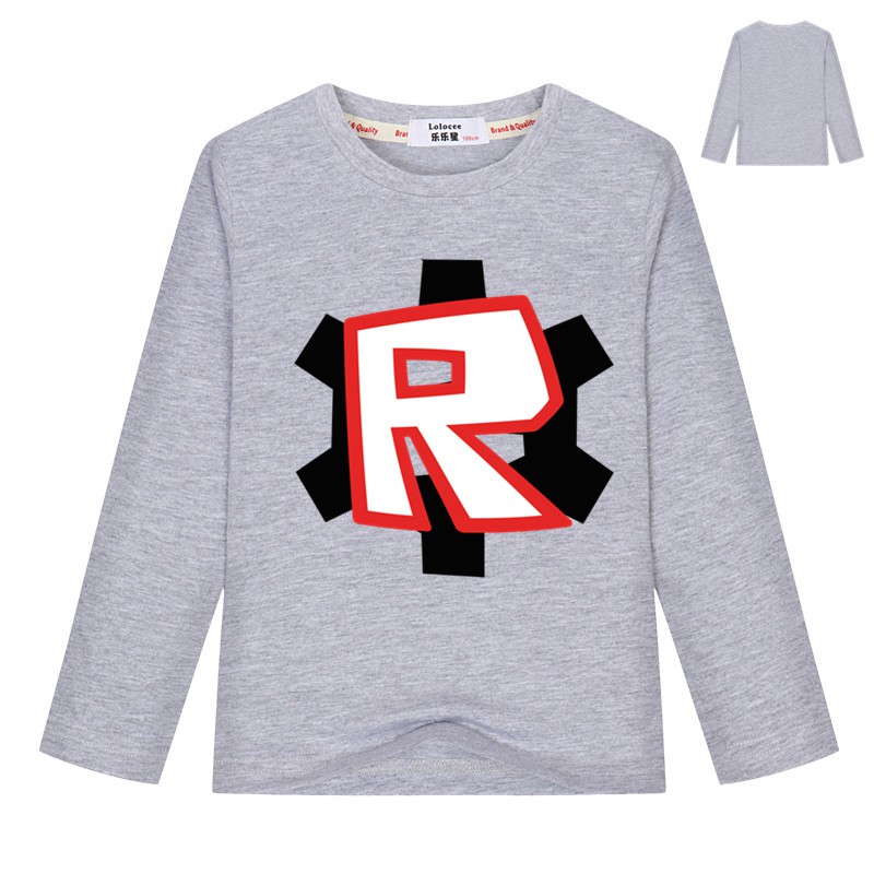 Boys Roblox Video Game R Print Comfortable Outdoor Black Long - t shirt letter r roblox