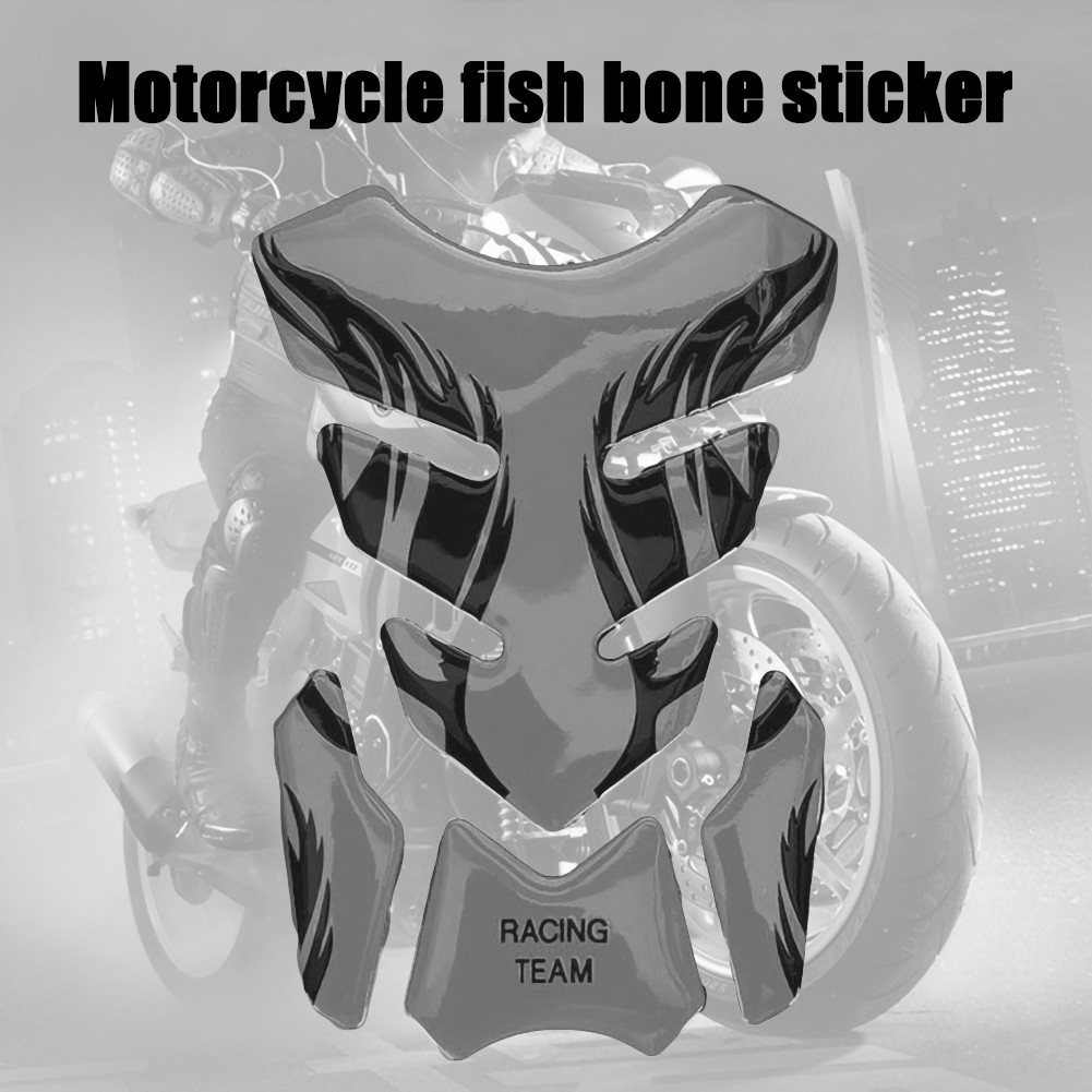 3D Carbon Fiber Motorcycle Gas Fuel Tank Protector Fit Gel Pad Sticker 8.7*5.9/'/'