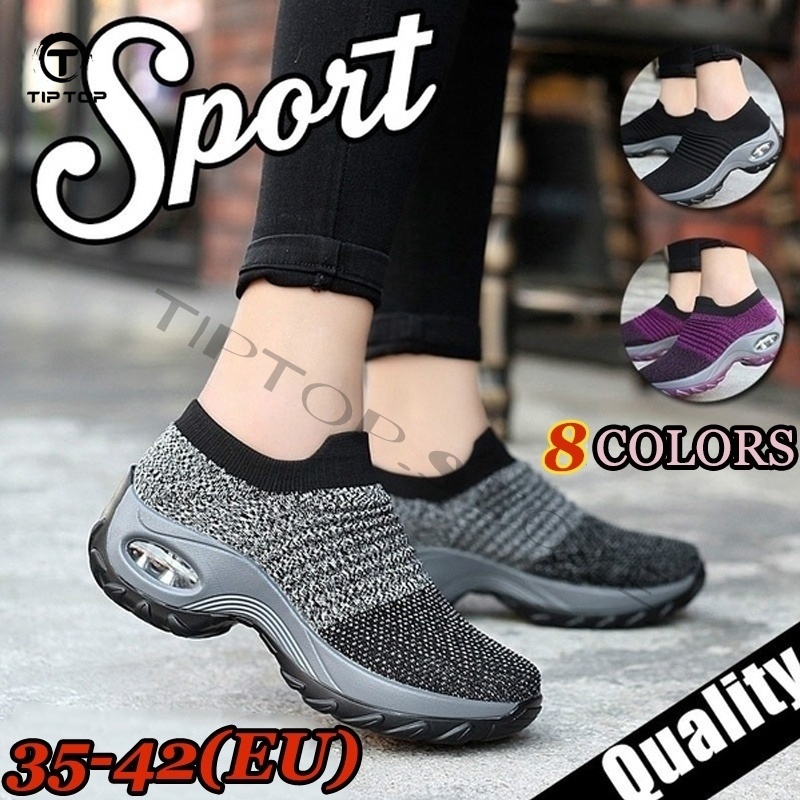 mesh cushioned running casual platform shoes