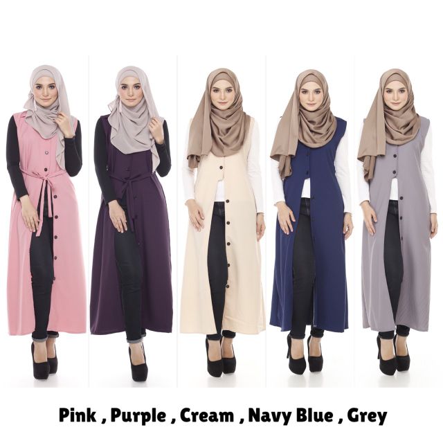 sleeveless cardigan muslimah