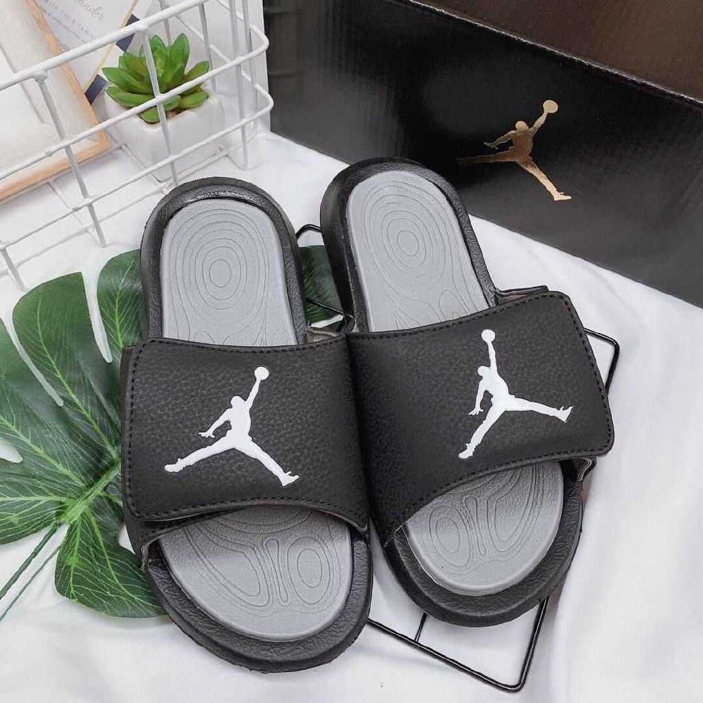 jordan slippers black and white