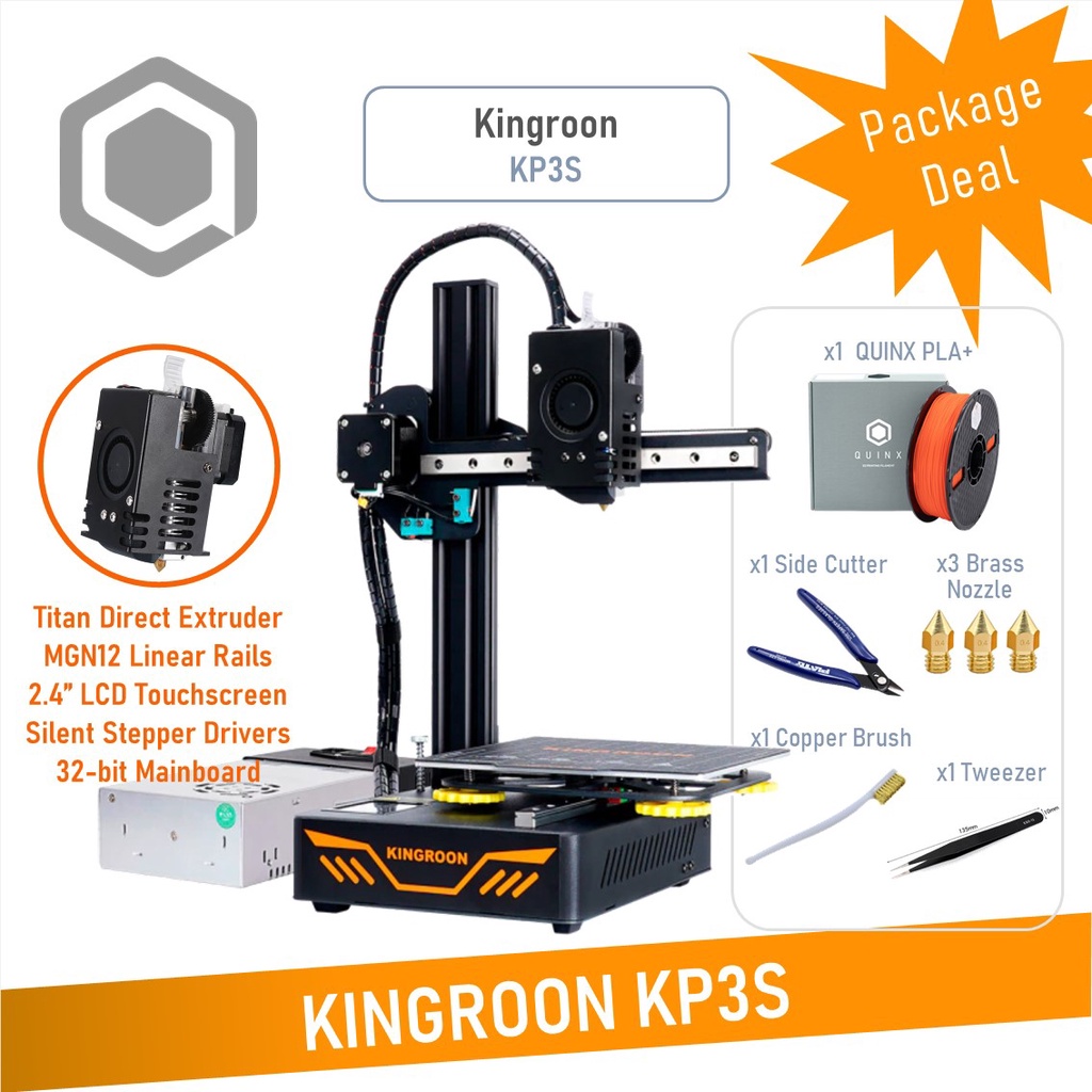 Kingroon KP3S 3.0 FDM 3D Printer - Titan Direct Extruder | Linear Rails | Touchscreen