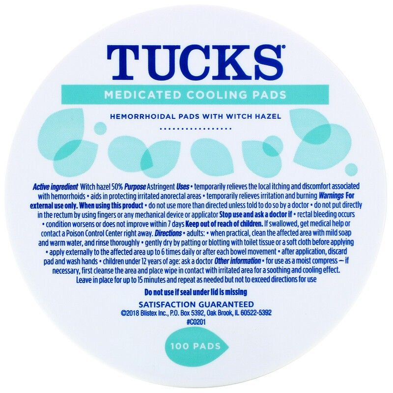 Ready Stock: Tucks Medicated Cooling Pads, 100 Pads