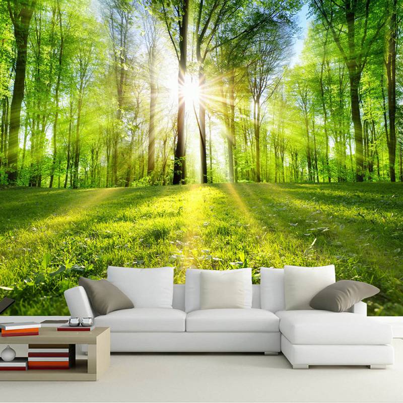 Photo Wallpaper 3D Forest Sunshine Nature Landscape Mural Living Room Bedroom TV Sofa Backdrop Wall Covering Murales De Pared 3D