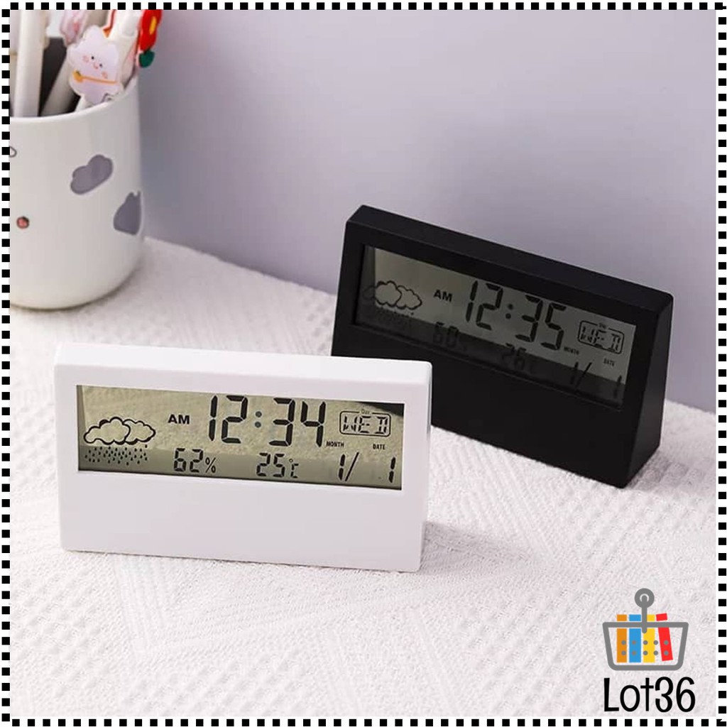 NEW] DIGITAL ALARM CLOCK Transparent Screen Weather Station Hygrometer  Thermometer Desktop Workdesk Clock G-21585 | Shopee Malaysia