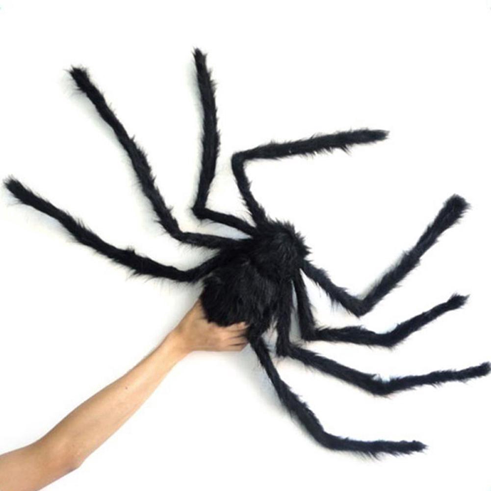 200CM Black Plush Giant Spider Decoration Halloween Haunted House Garden Props