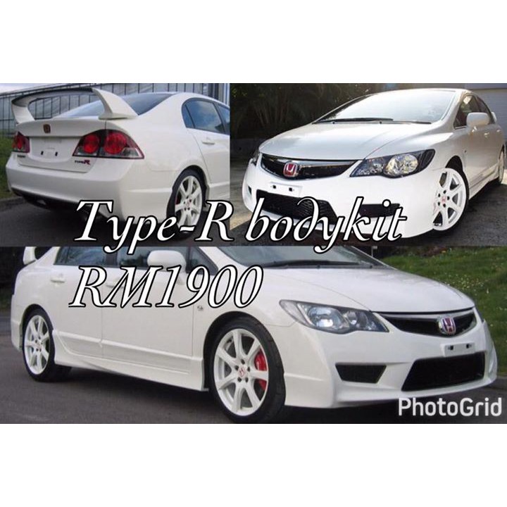 Honda Civic Fd Mugen Rr Type R Typer Bodykit Body Kit Front Side Rear Bumper Skirt Spoiler 06 07 08 09 10 11 Shopee Malaysia