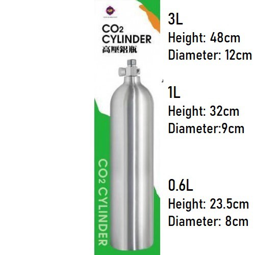 UP Aqua Aluminium CO2 cylinder 3L / 1L / 0.6L (Face Upward) refillable