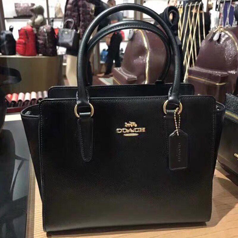 coach leah satchel black