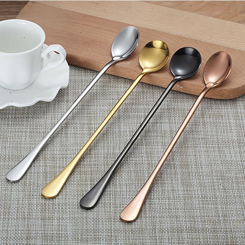 24cm Long Handled Coffee Teaspoon Stirring Spoon Ice Cream Stainless