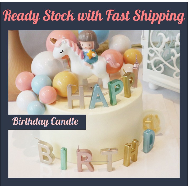 Happy Birthday Candle Fancy Birthday Cake Decoration