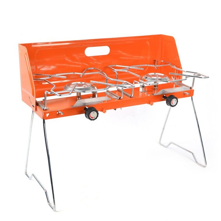 Foldable Freestanding Camping Double Burner Gas Stove Dual Head Dapur