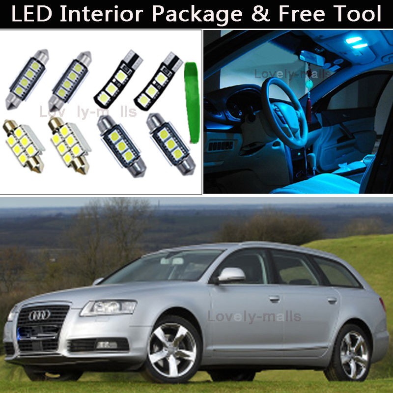 18pcs Canbus Ice Blue Led Interior Lights Package Kit Fit 05 2011 Audi A6 C6 J1