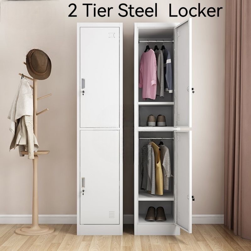 2 TIER STEEL LOCKER HOSTEL CABINET WARDROBE ALMARI HOSTEL | Shopee Malaysia