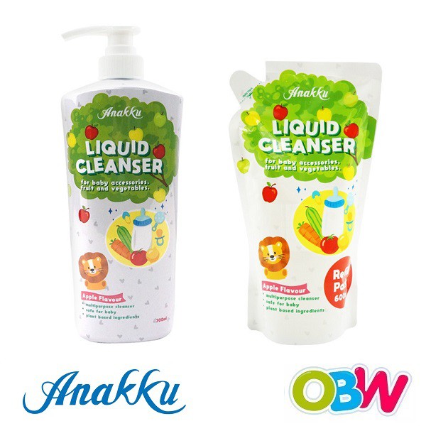 Anakku Liquid Cleanser Apple Flavour 700ml / Refill Pack Baby Bottle