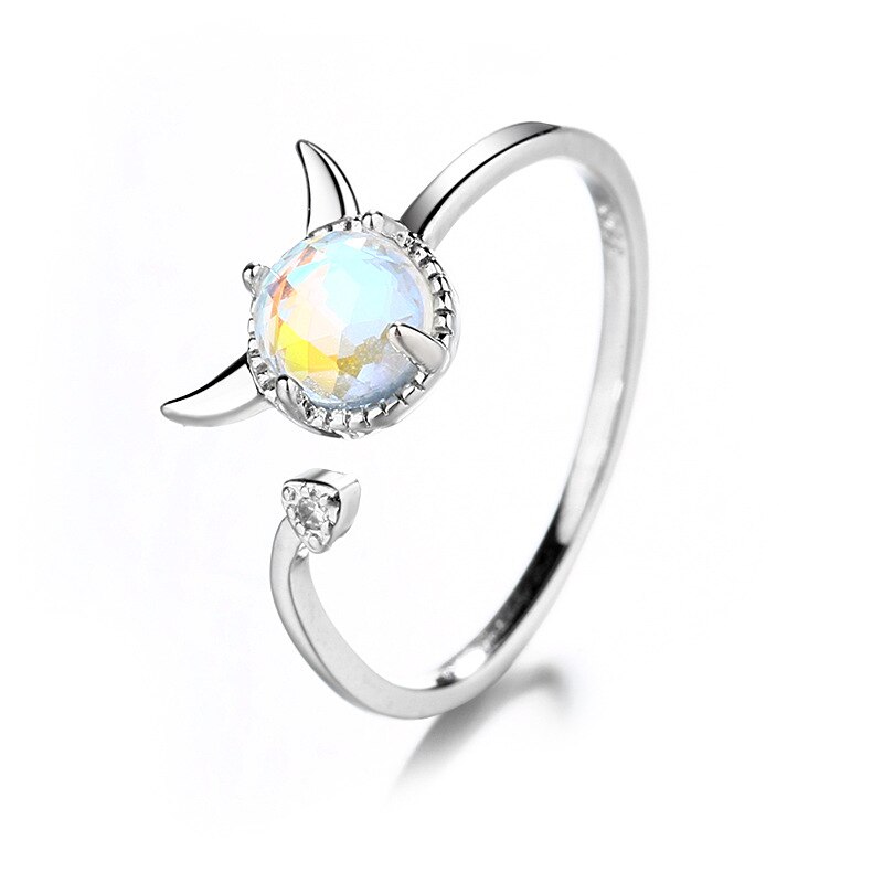 Moonstone Demon Ring For Girls Elegant Fashion Jewelry Gift_voghion.com