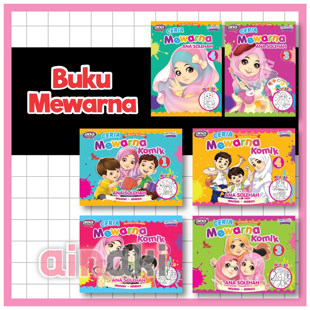 Buku Mewarna Kanak Kanak Ceria Mewarna Komik Ceria Mewarna Ana Solehah ...