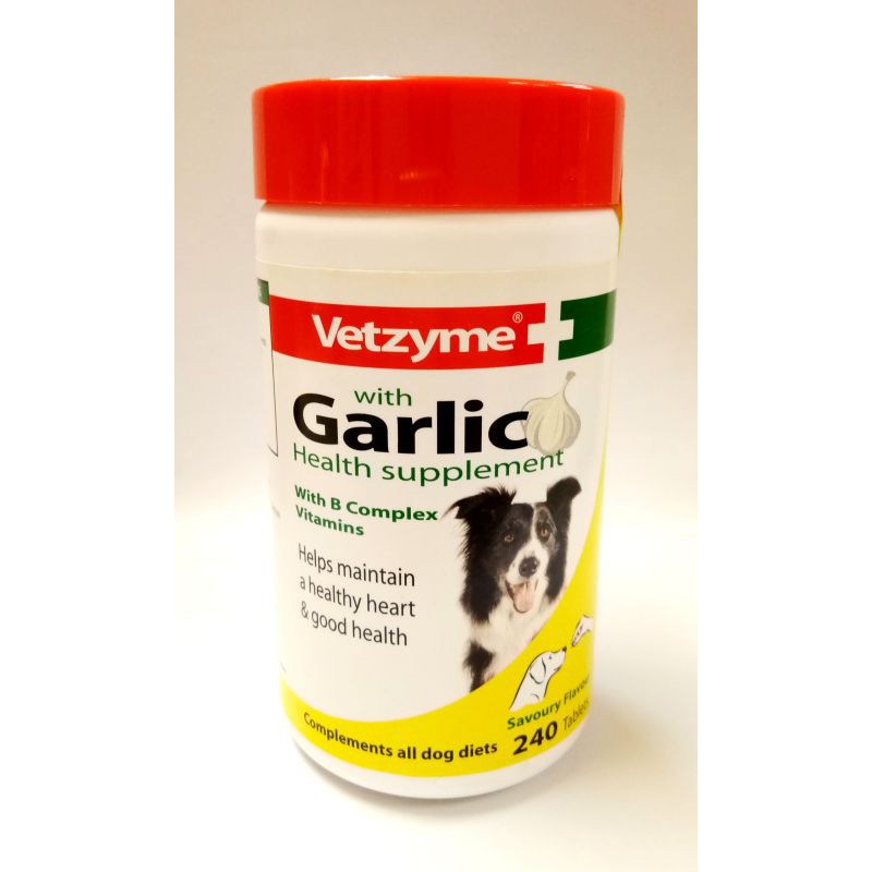 VETZYME GARLIC HEALTH SUPPLEMENT + B COMPLEX FOR DOGS (240 TAB
