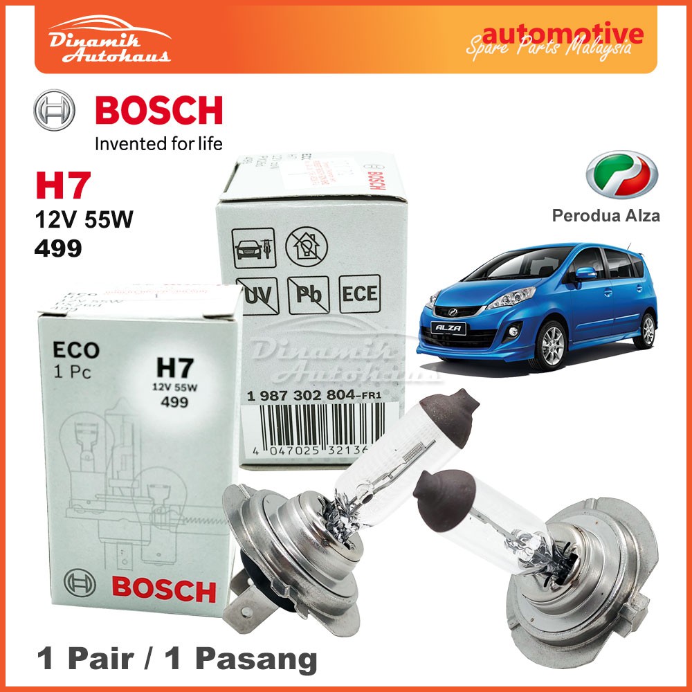 Perodua Alza Headlamp Light Bulb Bosch H7 12 Volt 55 Watt (2 Pcs