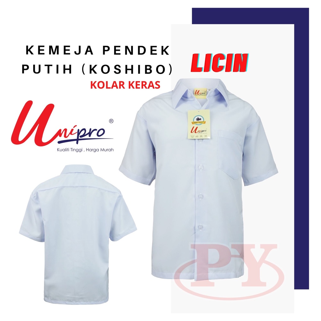 Kemeja Pendek Sekolah Putih Nila Kain Licin Koshibo / School Uniform ...