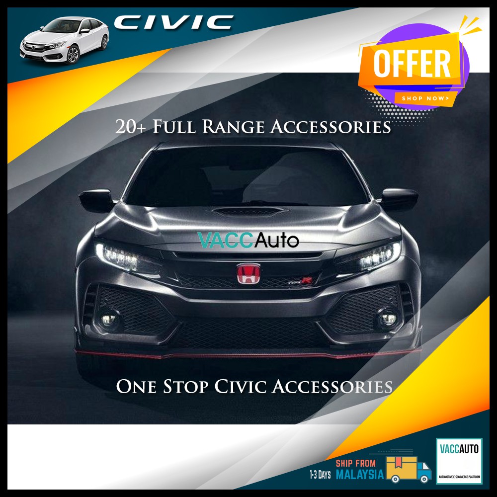 Honda Civic FC Full Range Car accessories Fiber Type R For X (2016-2021) Car Acccessories Vacc Auto Shopee