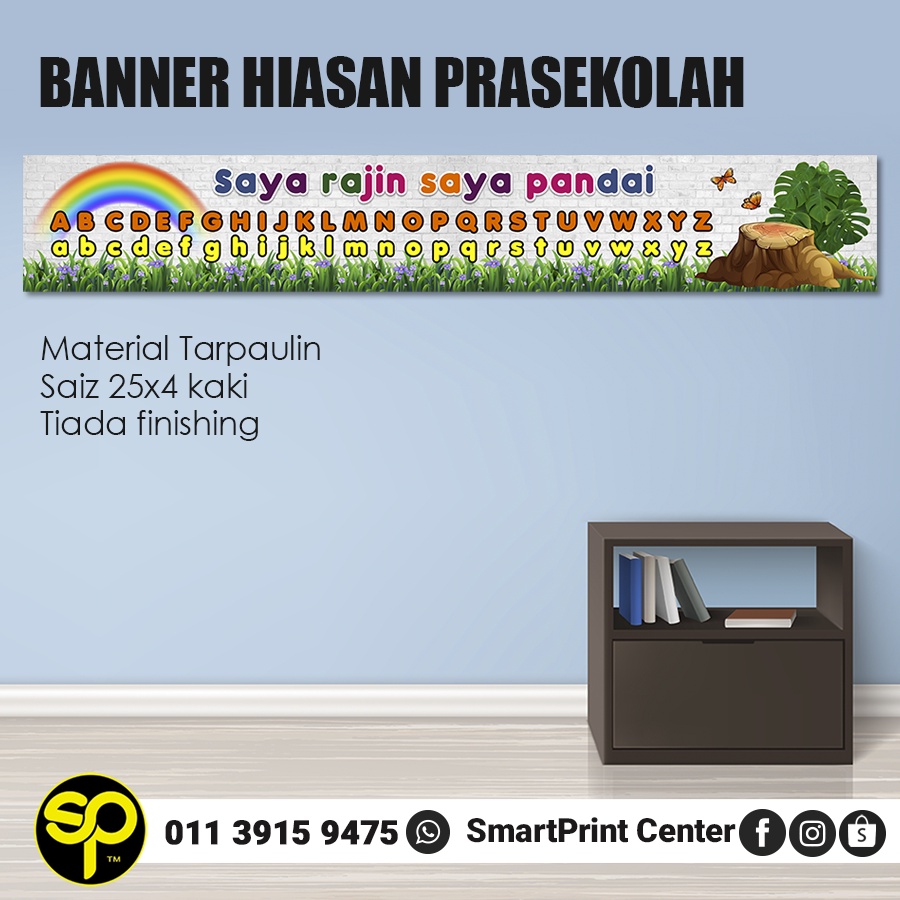 Banner Hiasan Prasekolah Tadika Saiz 25x4 Kaki Shopee Malaysia