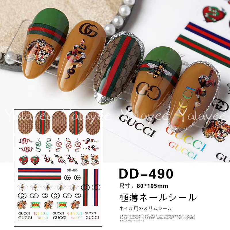 Yalayee Nail Sticker And Color Gucci Adhesive Sticker Shopee Malaysia