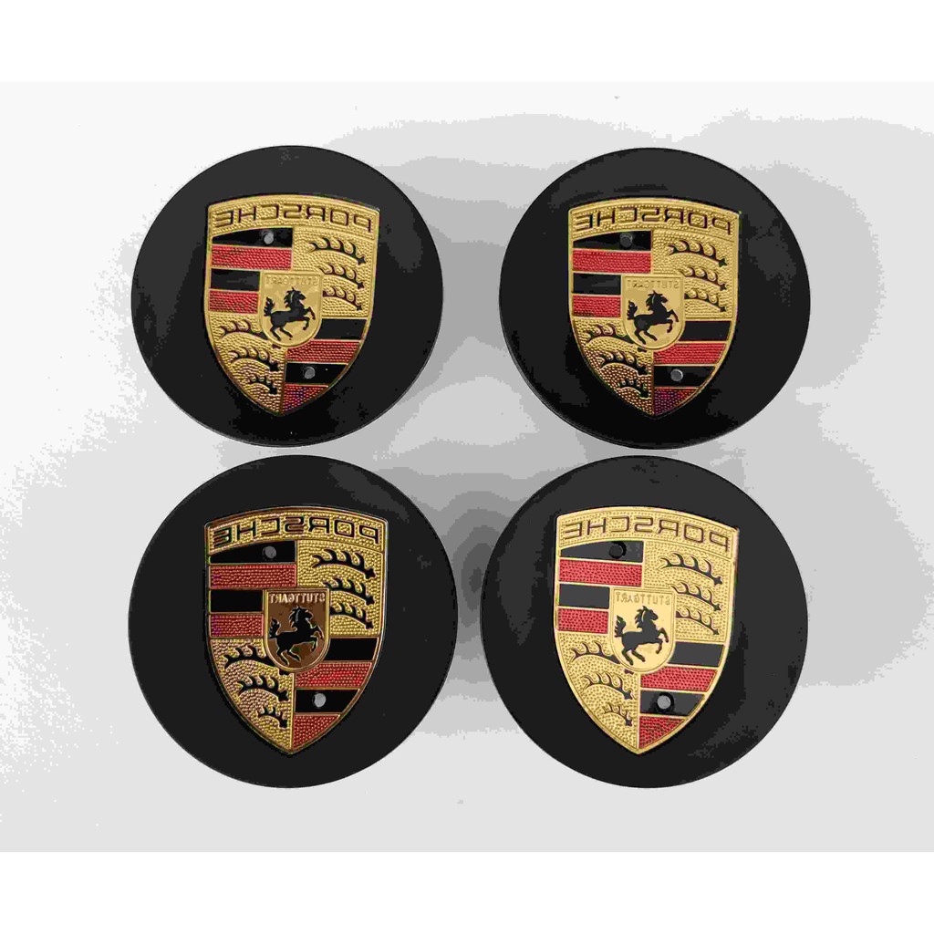 gloss black porsche center caps