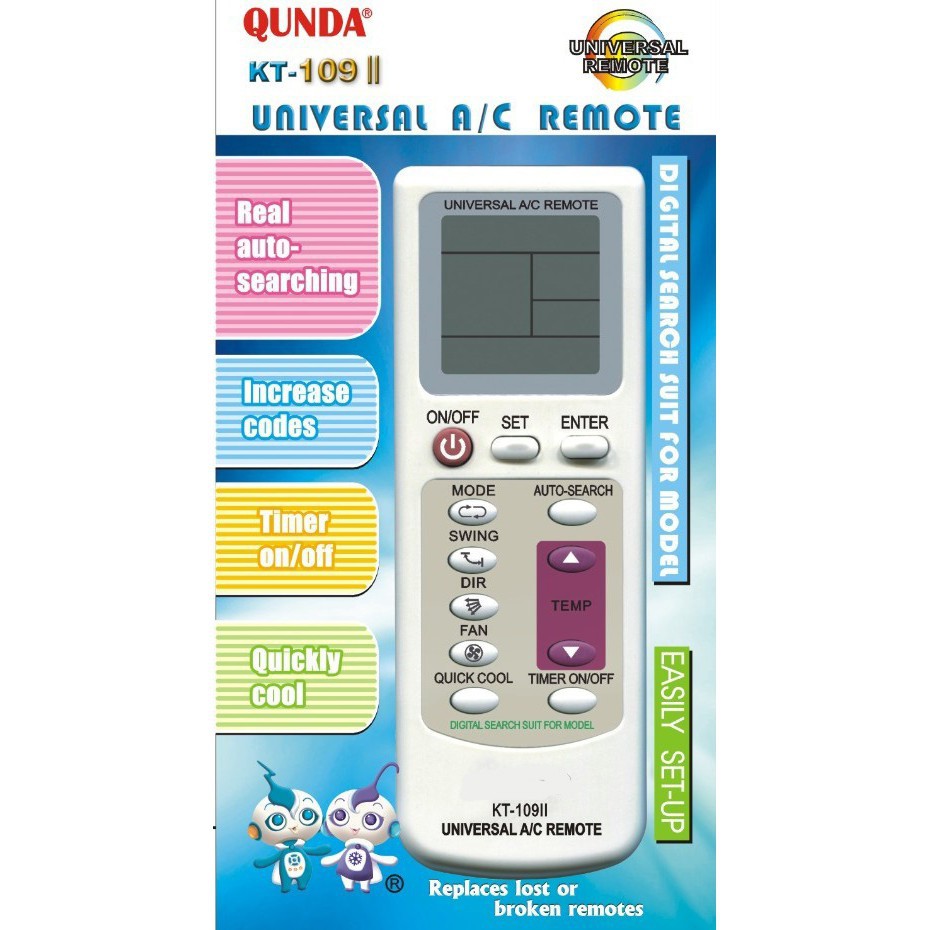 Universal Aircon Remote Control Kt 109 Ii Shopee Malaysia