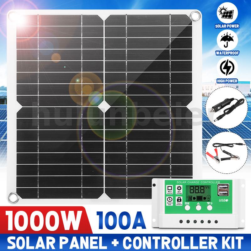 solar panel kit 100A/60A/30A Sunpower Solar Panel with Controller 1000W ...