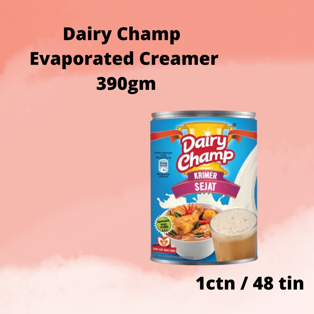 Susu Cair Dairy Champ 390gm Evaporated Creamer x 1ctn Shopee Malaysia