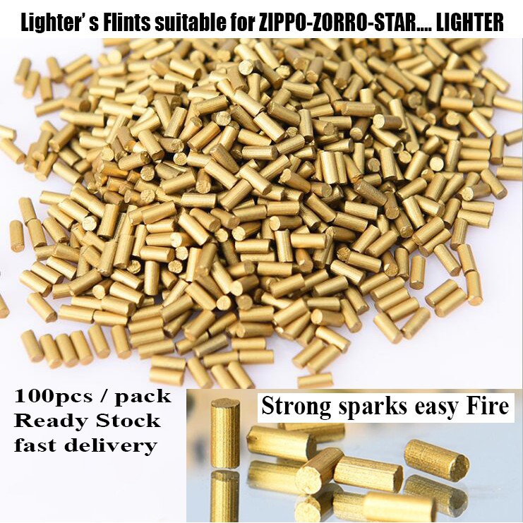 READY STOCK PENANG ! FLINT, BATU API ! 100PCS FLINTS / Suitable for ZIPPO, ZORRO, STAR, JIANTAI ...... Keros